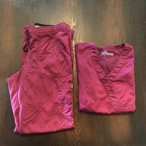 Grey's Anatomy Scrubs Set Small Maroon
